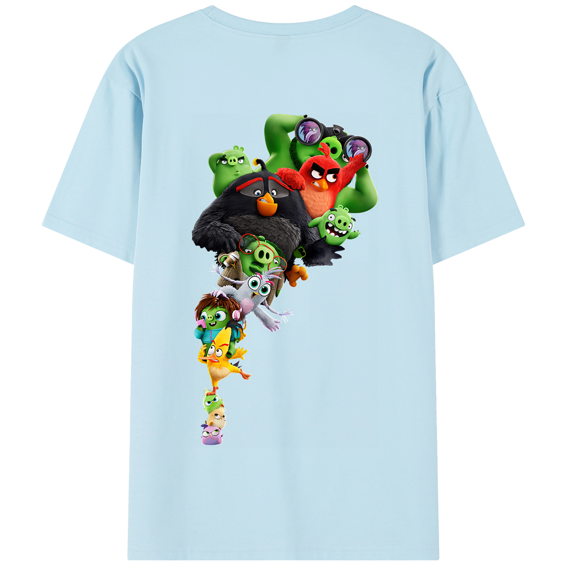 （画像用） Angry Birds アングリーバード 綿100％半袖Tシャツ（背面プリント）